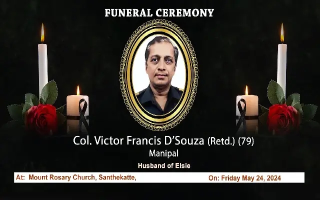 In Memoriam: Colonel Victor Francis D’Souza (Retired) - News Karnataka