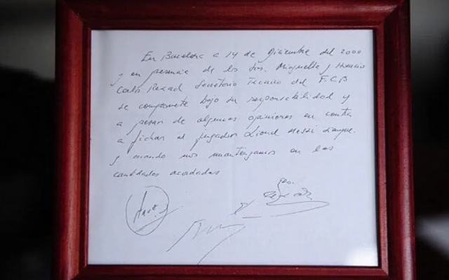 Lionel Messi's Paper Napkin Contract Sells for ₹ 8 Crore at Auction - News Karnataka