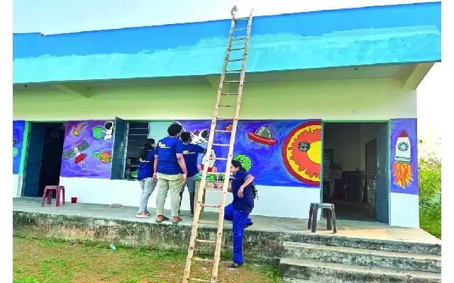 Halepete Government Higher Primary School Gets a Makeover - News Karnataka