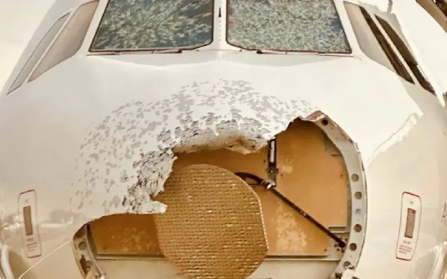 Austrian Airlines Flight Suffers Severe Nose, Cockpit Damage from Hailstorm - News Karnataka