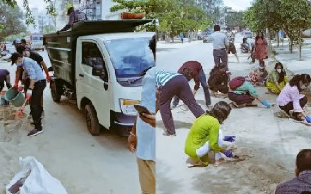 Bengaluru Techies Take Matters into Their Own Hands, Clean Hazardous Road - News Karnataka