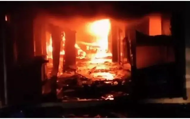 Fire Ravages Amba TV Centre and Home Appliances Showroom - News Karnataka