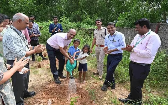 MRPL Initiates Ambitious Mass Tree Plantation Drive with Borugudde School - News Karnataka