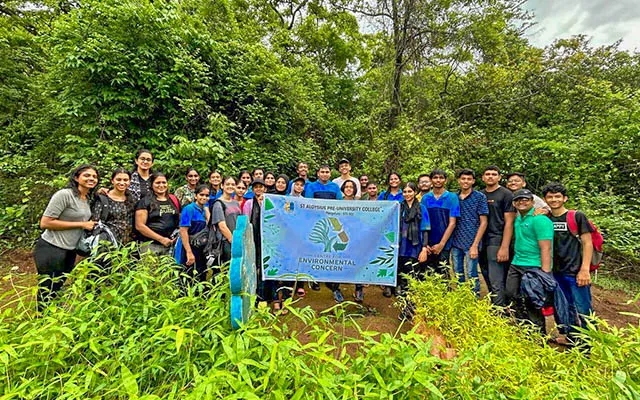 St Aloysius PU College Conducts Tree Plantation Drive - News Karnataka