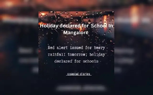 Red Alert in Mangaluru: Holiday Declared Due to Heavy Rainfall - News Karnataka
