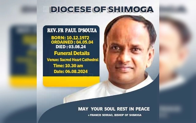 Diocese of Shimoga Mourns the Loss of Fr. Paul D’Souza - News Karnataka