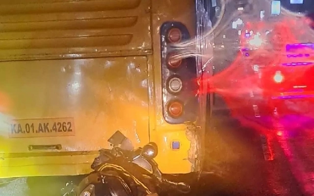 Two Scooter Riders Seriously Injured in Collision with Parked Bus - News Karnataka