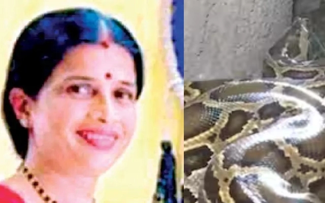 Mangaluru Woman Praised for Bravery in Rescuing 9-Foot Python - News Karnataka