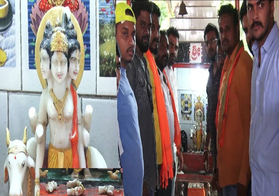Miscreants Disfigure Lord Dattatreya Idol in Hubballi Temple - News Karnataka