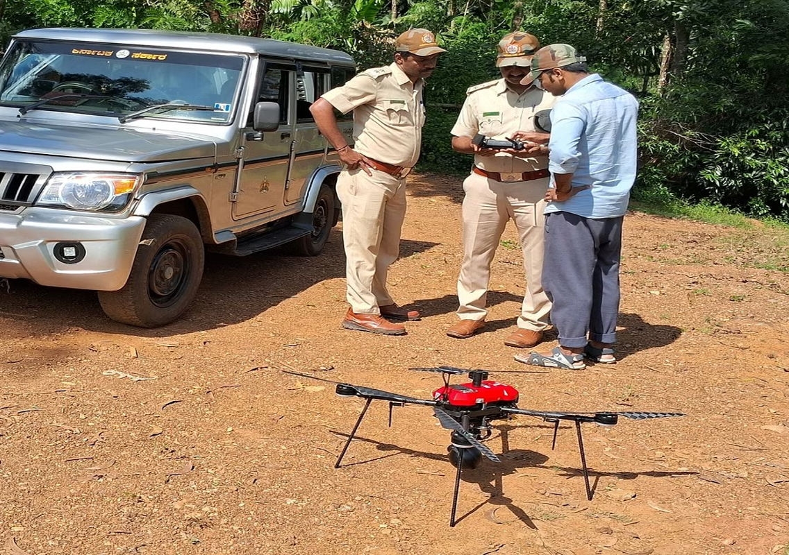 Forest Department Uses Drones to Track and Redirect Wild Elephants in Sirsi - News Karnataka