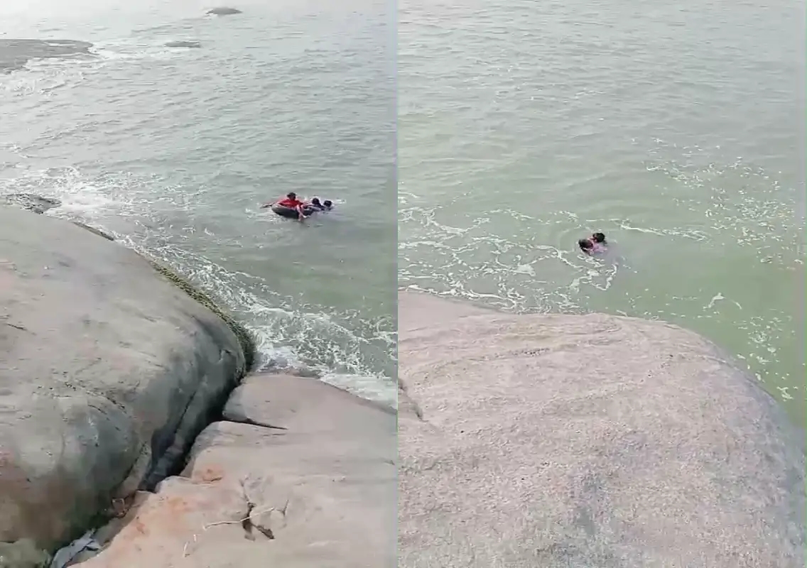 Watch Video: Mangaluru, Young woman rescued after jumping into the sea at Someshwara - News Karnataka
