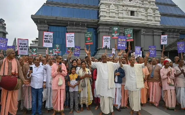 ISKCON Protests in Bengaluru to Stand Against Minority Persecution in Bangladesh - News Karnataka