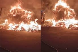Lorry transporting coconuts catches fire in Hoode, no injuries reported - News Karnataka