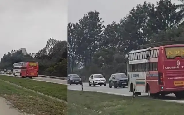 Bus driving on wrong side of NICE road sparks outrage - News Karnataka