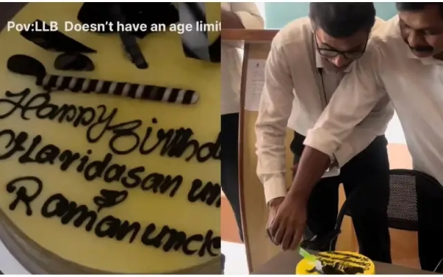 Middle-aged men celebrate birthday with LLB classmates - News Karnataka
