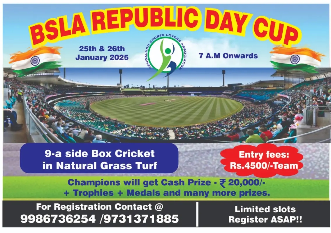BSLA Republic Day Cup: Box Cricket Tournament for a Cause - News Karnataka