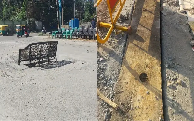 Community Effort Fixes Dangerous Crater on Bengaluru’s Gubbalala Main Road - News Karnataka