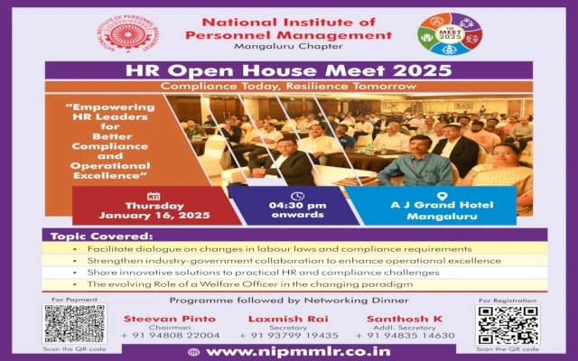 NIPM Mangaluru Chapter to host HR Open House Meet 2025 on 16 Jan 2025 - News Karnataka