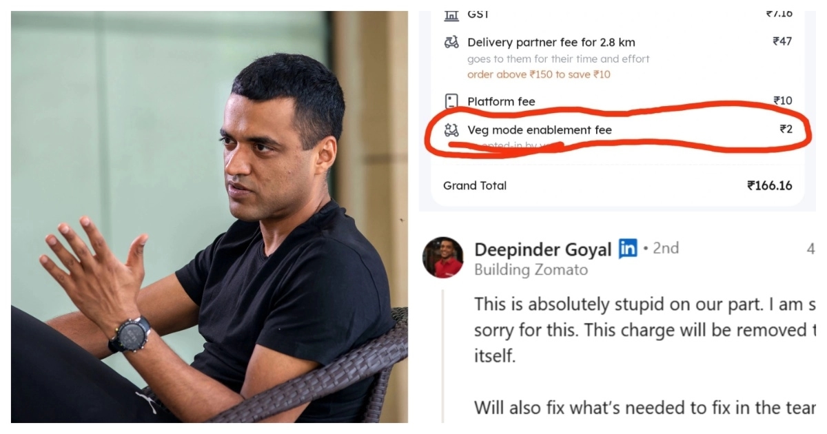 Zomato CEO apologizes for ‘veg mode' charge: sparks customer outrage - News Karnataka