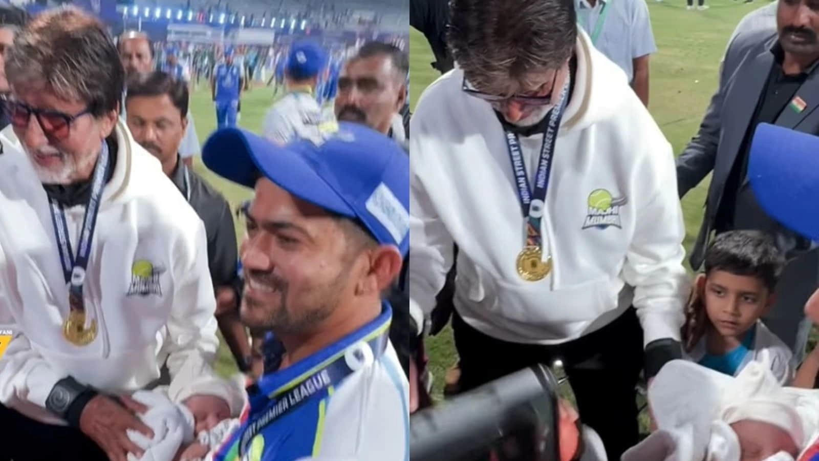 Amitabh Bachchan greets fans and blesses a baby at sports match - News Karnataka