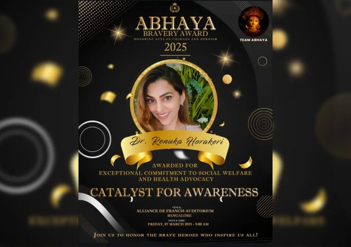 Dr. Renuka Horakeri honoured with Abhaya Bravery Award - News Karnataka