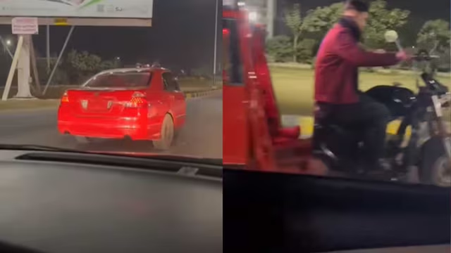 Pakistani man drives a vehicle which is mix of car and bike - News Karnataka