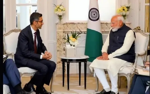 Sundar Pichai Meets PM Modi at AI Action Summit to Discuss AI’s Role - News Karnataka