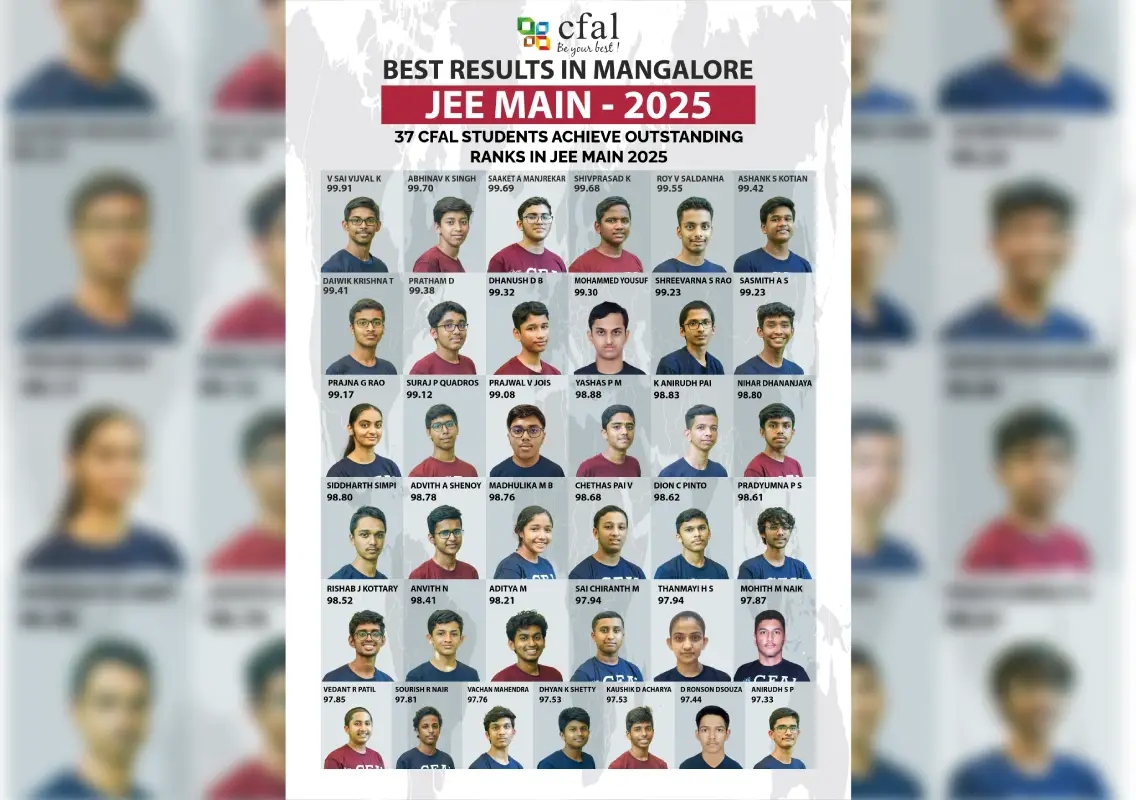 CFAL Student V Sai Vijval Karthik tops Mangalore in JEE Main - News Karnataka