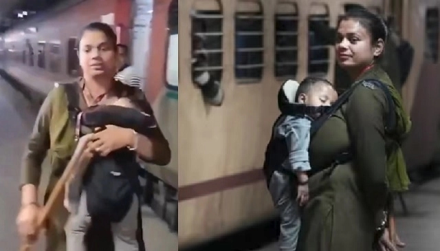 RPSF Constable Balances Duty and Motherhood, Video Goes Viral - News Karnataka