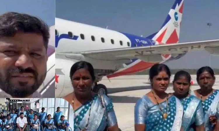 Farmer takes 10 female laborers on a trip to Goa by plane - News Karnataka