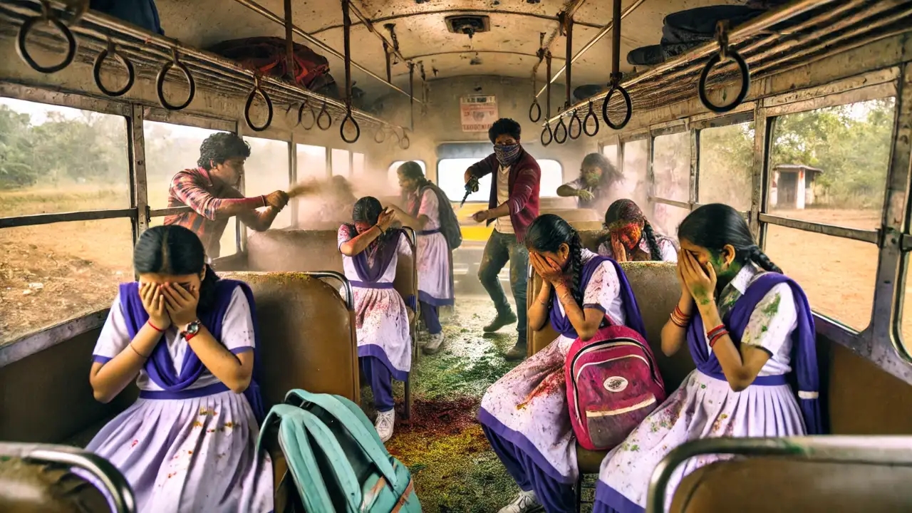 Schoolgirls chased, attacked with toxic colours in Gadag - News Karnataka