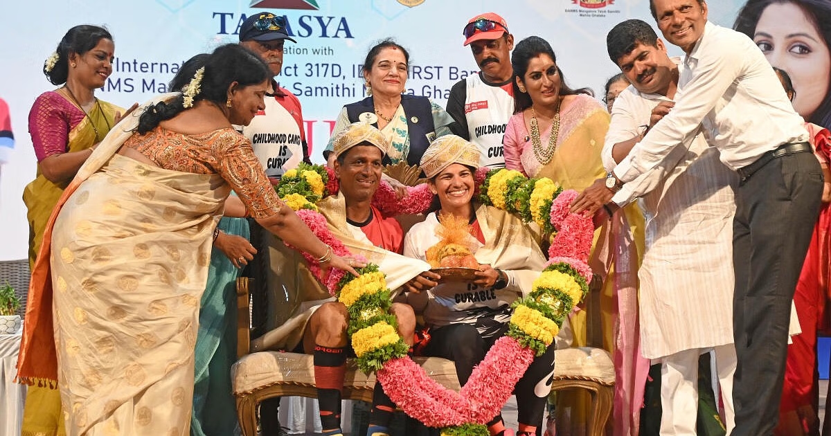 Mangaluru couple’s breaks record in 947 km run from Mumbai - News Karnataka