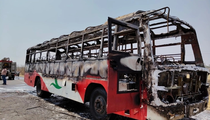Quick action saves lives as NEKRTC bus goes up in flames near Bidar - News Karnataka