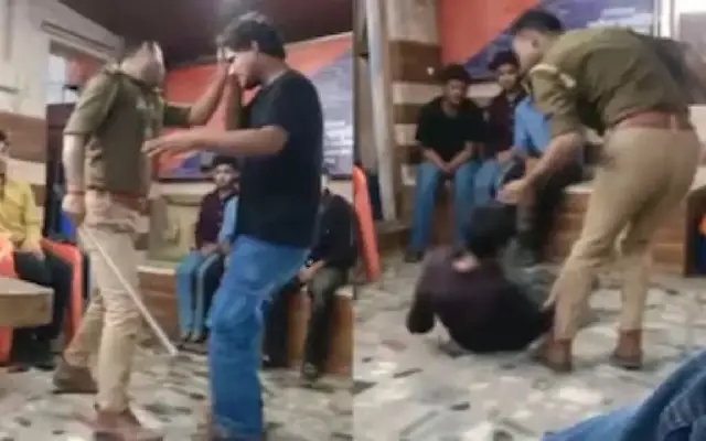 Sankat Mochan Police Outpost In-Charge Suspended Brutal Beating Goes Viral - News Karnataka