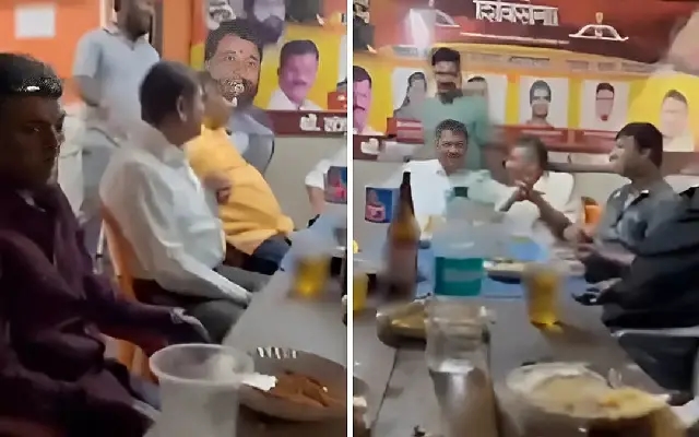 Viral Video of Liquor Party Inside Shiv Sena Office Sparks Political Firestorm - News Karnataka