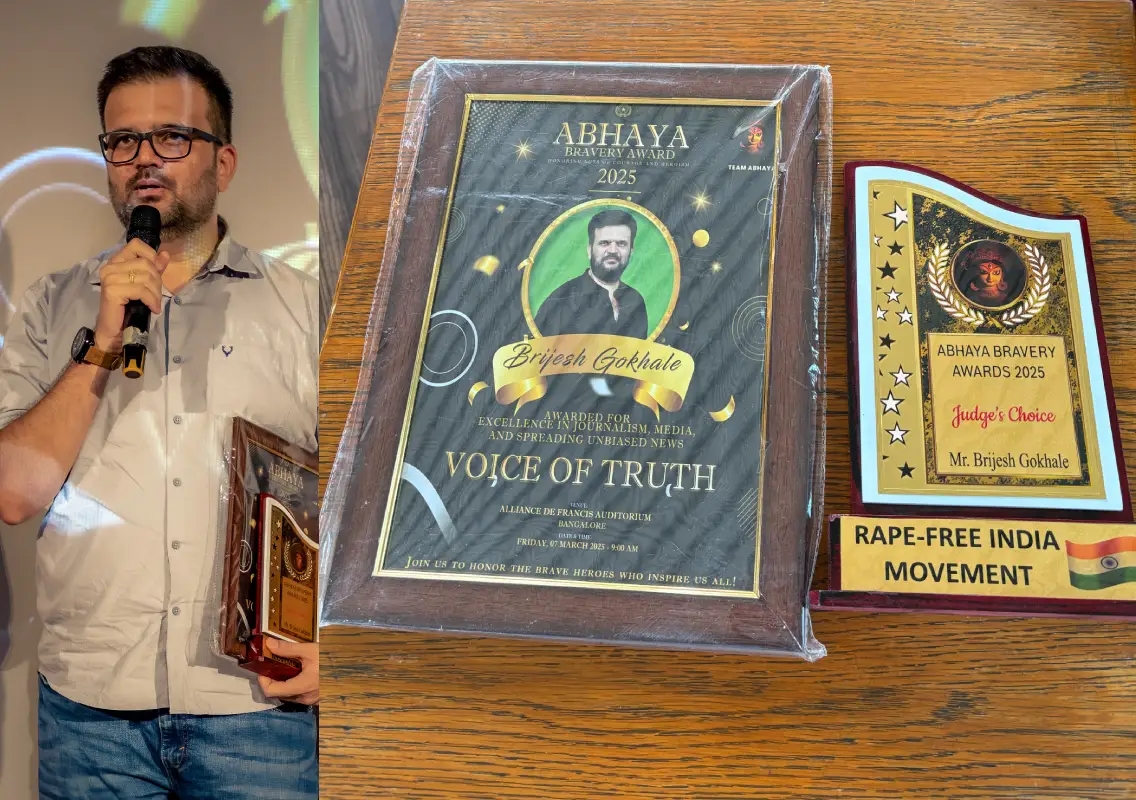 Brijesh Gokhale honoured with Abhaya Bravery Award 2025 for excellence in journalism - News Karnataka