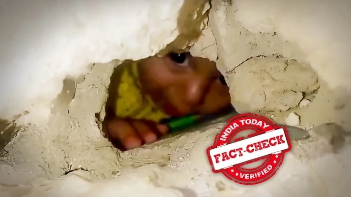 Viral image of child in rubble is not from Myanmar earthquake - News Karnataka