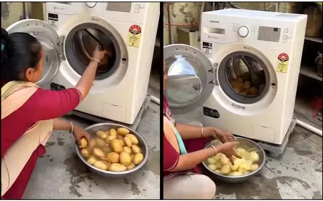 "India Is Not for Beginners" — Viral Washing Machine Potato Peeling Hack Stirs Debate - News Karnataka