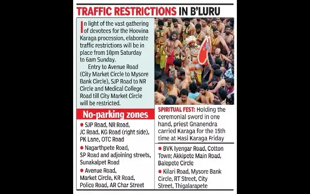 Hoovina Karaga Set to Light Up Bengaluru with Midnight Procession - News Karnataka