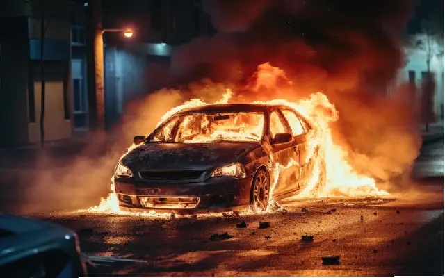 Car Engulfed in Flames Near Suratkal Flyover, No Injuries Reported - News Karnataka