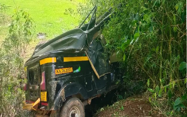 Autorickshaw Crushed in Wild Elephant Attack, Driver Escapes Unhurt in Dharmasthala - News Karnataka
