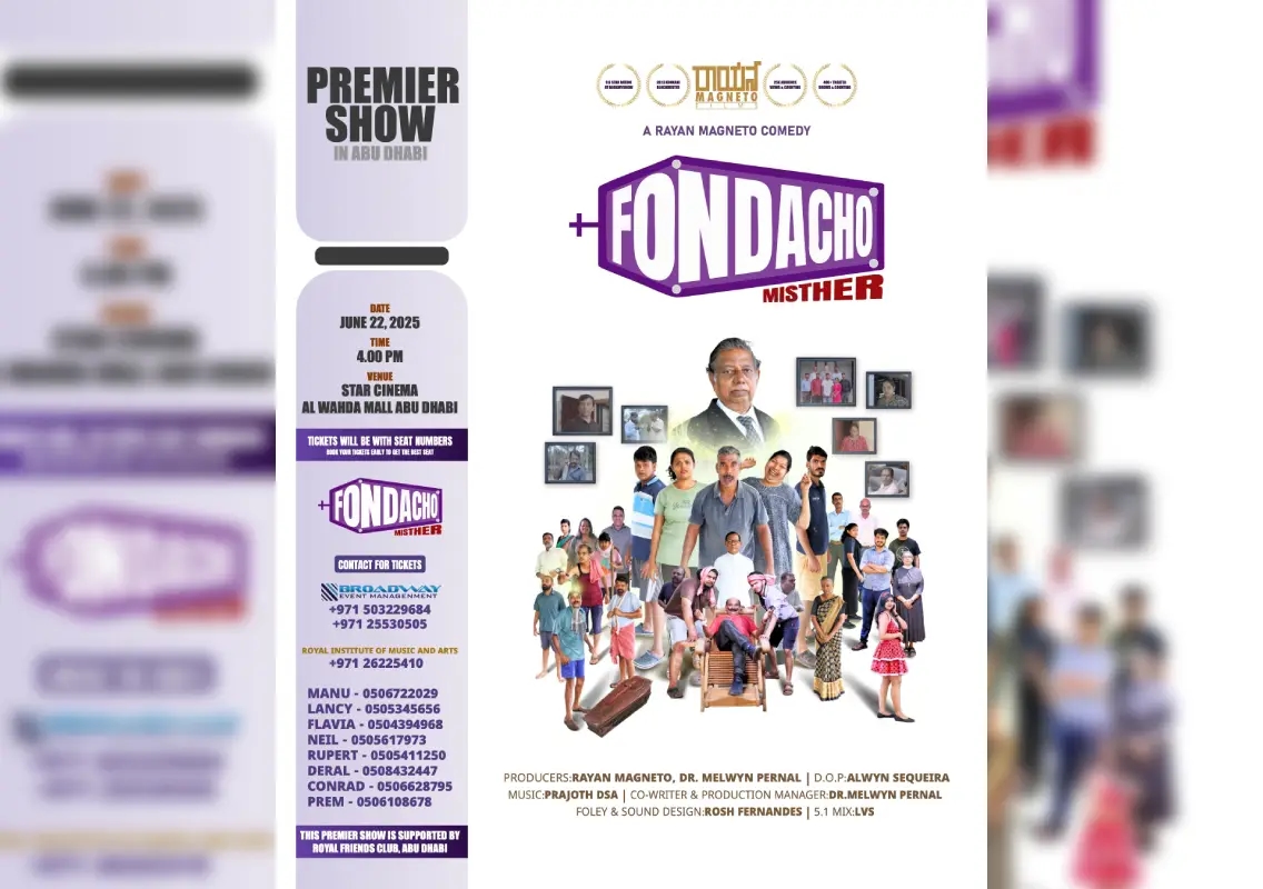 Abu Dhabi to host premier of Konkani blockbuster ‘Fondacho Misther' on June 22 - News Karnataka