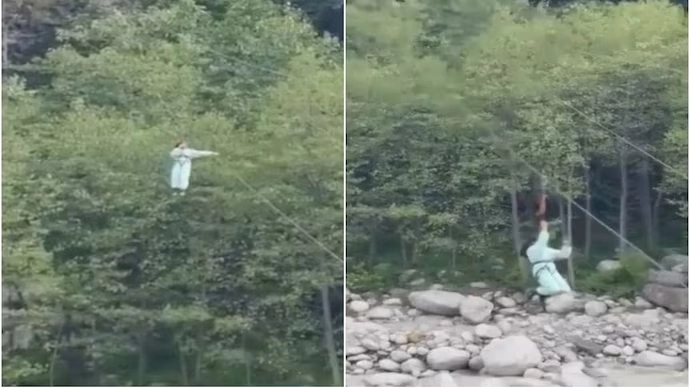 Girl cheats death in Manali as zipline snaps mid-air - News Karnataka