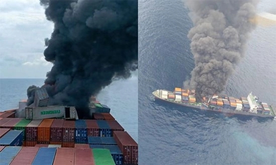 INS brings 18 rescued crew to Mangaluru after container ship fire off Kerala coast - News Karnataka