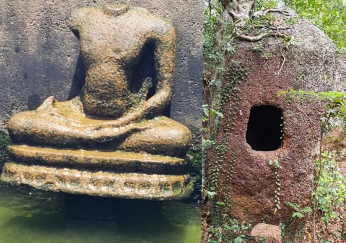 Headless Buddha sculpture and ancient caves unearthed near Kadri temple in Mangaluru - News Karnataka