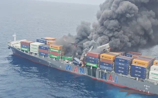 INS Surat Brings Rescued Sailors to Safety After Sea Blaze - News Karnataka