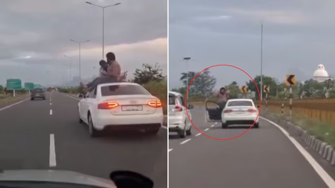 Reckless rooftop stunt on moving Audi in Tirunelveli sparks outrage; FIR filed - News Karnataka