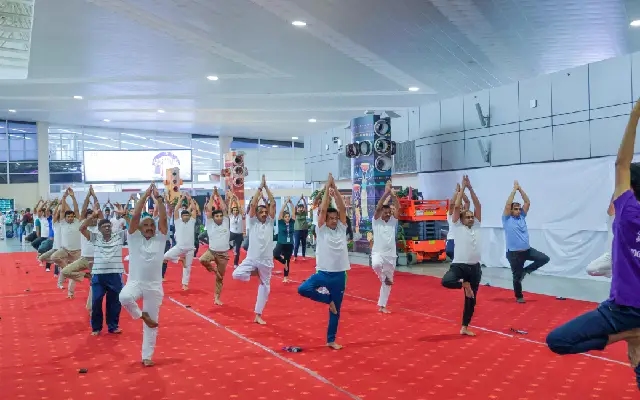 Mangaluru Airport Celebrates Yoga Day with Live Demos & Passenger Engagement - News Karnataka