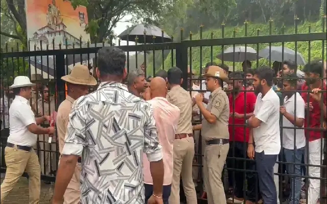 Protest Sparks Tension in Dharmasthala, Group Escorted Out by Police - News Karnataka