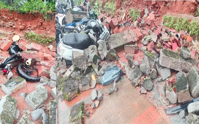 Wall Collapse in Maryhill Damages Vehicles; No Injuries Reported - News Karnataka